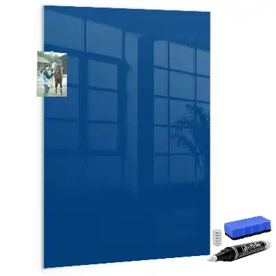 Dry erase magnetic board blue