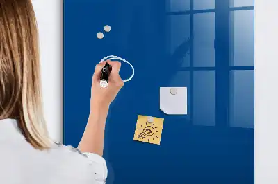 Dry erase magnetic board blue