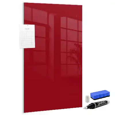 Dry erase magnetic board red