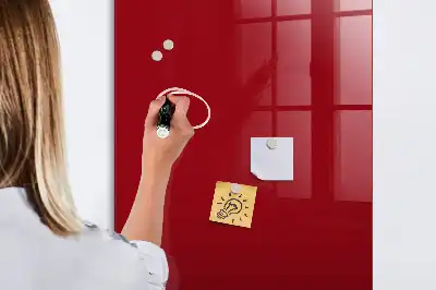 Dry erase magnetic board red