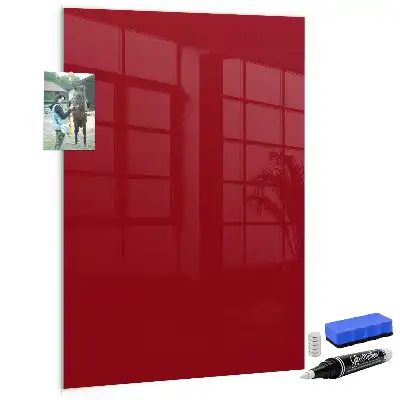Dry erase magnetic board red