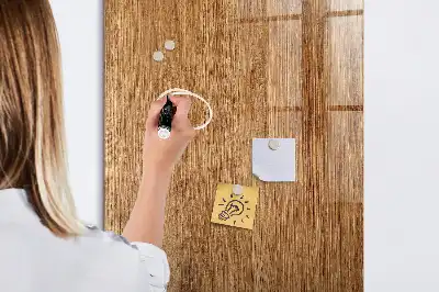 Magnetic dry erase board in warm wood tones