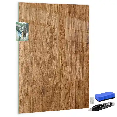 Magnetic dry erase board in warm wood tones