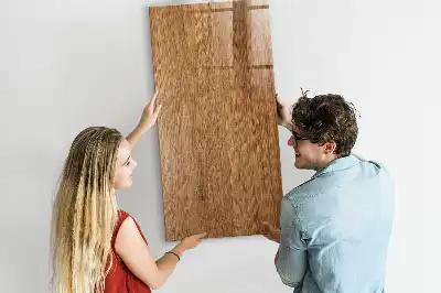 Magnetic dry erase board in warm wood tones