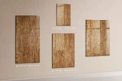 Magnetic dry erase board in warm wood tones