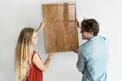 Magnetic dry erase board in warm wood tones