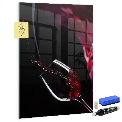 Magnetic dry erase board spilled wine design
