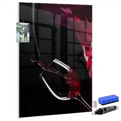 Magnetic dry erase board spilled wine design