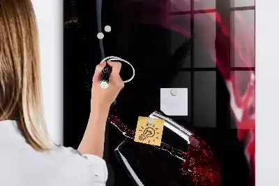 Magnetic dry erase board spilled wine design