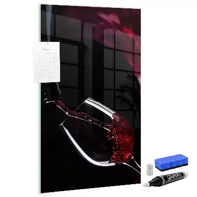 Magnetic dry erase board spilled wine design