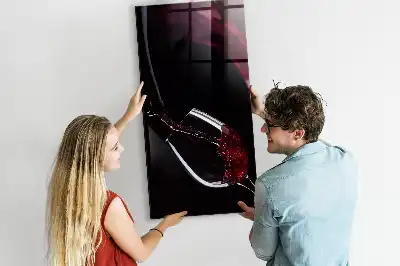 Magnetic dry erase board spilled wine design