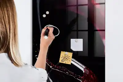 Magnetic dry erase board spilled wine design
