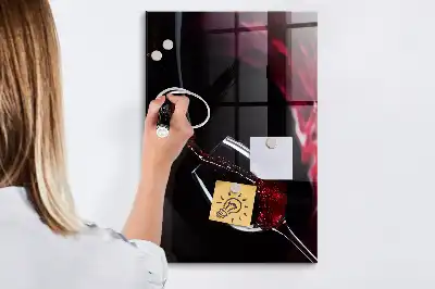 Magnetic dry erase board spilled wine design