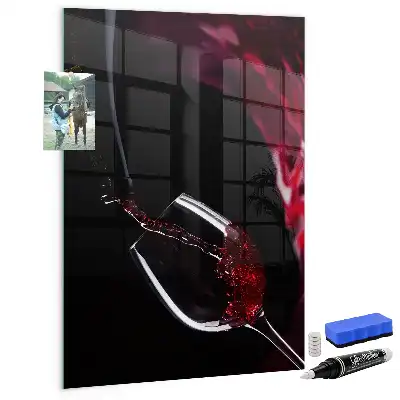 Magnetic dry erase board spilled wine design