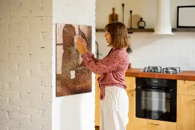 Dry erase magnetic board with a tree trunk cross-section design