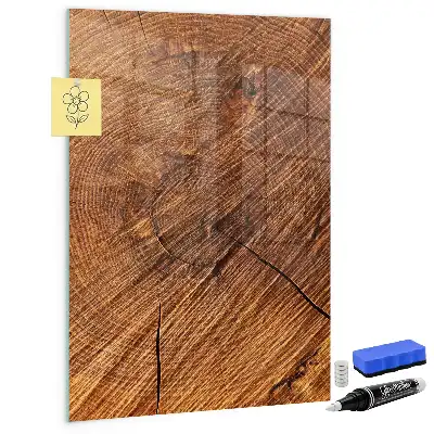 Magnetic dry erase board in a warm wood shade