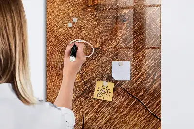 Magnetic dry erase board in a warm wood shade