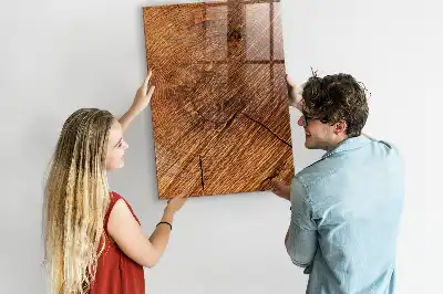 Magnetic dry erase board in a warm wood shade
