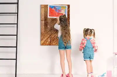 Magnetic dry erase board in a warm wood shade