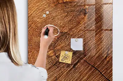 Magnetic dry erase board in a warm wood shade