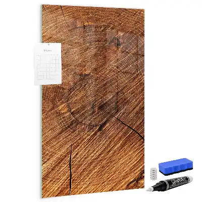 Magnetic dry erase board in a warm wood shade