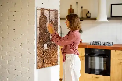 Magnetic dry erase board in a warm wood shade