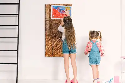 Magnetic dry erase board in a warm wood shade