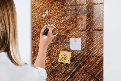Magnetic dry erase board in a warm wood shade