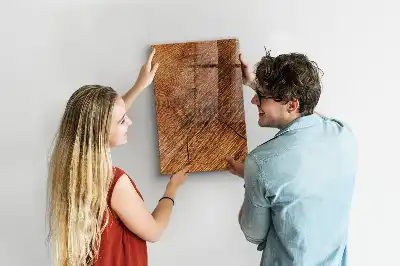 Magnetic dry erase board in a warm wood shade