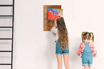 Magnetic dry erase board in a warm wood shade
