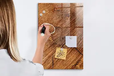 Magnetic dry erase board in a warm wood shade