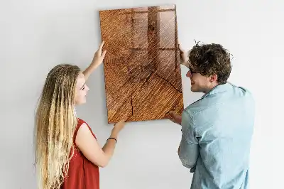 Magnetic dry erase board in a warm wood shade