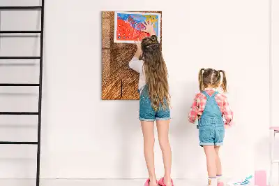 Magnetic dry erase board in a warm wood shade