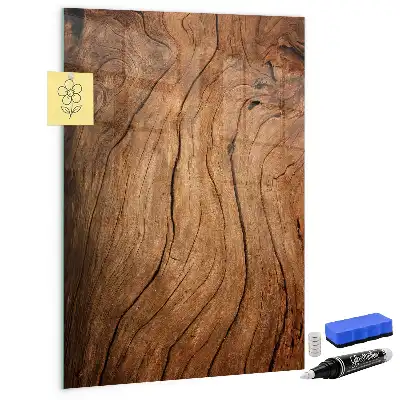 Magnetic dry erase board with an old wood finish