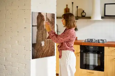 Magnetic dry erase board with an old wood finish
