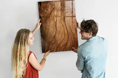 Magnetic dry erase board with an old wood finish