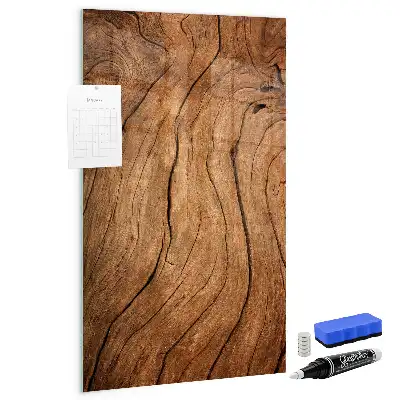 Magnetic dry erase board with an old wood finish