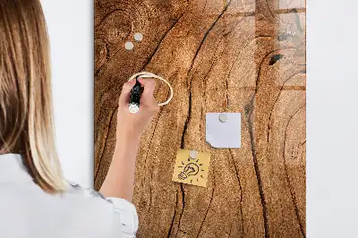 Magnetic dry erase board with an old wood finish