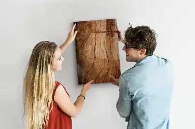 Magnetic dry erase board with an old wood finish