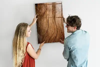 Magnetic dry erase board with an old wood finish