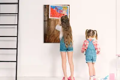 Magnetic dry erase board with an old wood finish