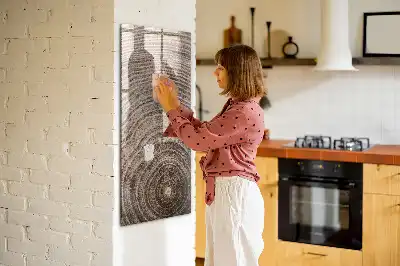 Dry erase magnetic board tree rings design