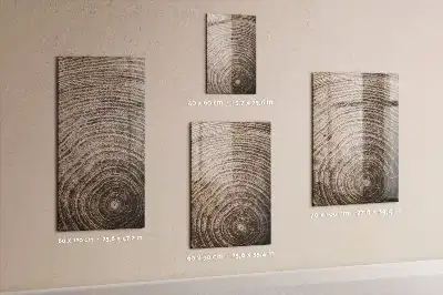 Dry erase magnetic board tree rings design