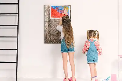 Dry erase magnetic board tree rings design