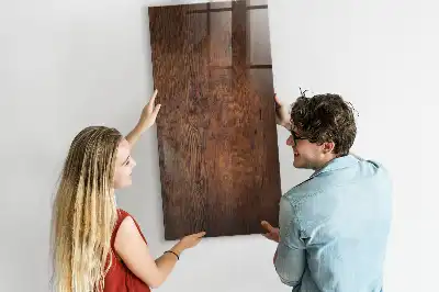 Magnetic dry erase board in dark wood finish