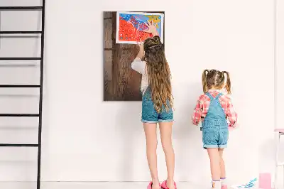Magnetic dry erase board in dark wood finish