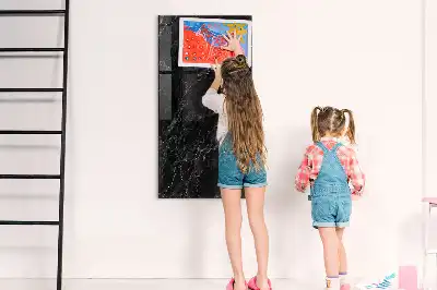 Magnetic dry erase board in dark marble