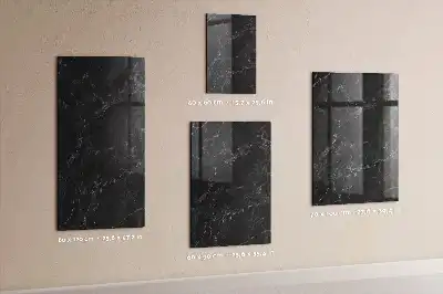 Magnetic dry erase board in dark marble