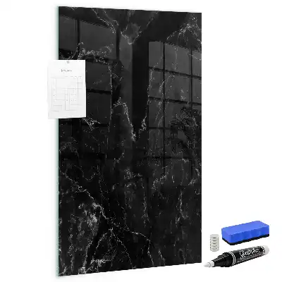 Magnetic dry erase board in dark marble
