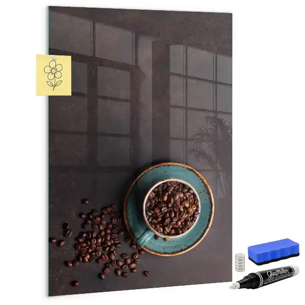 Magnetic dry erase board coffee beans design